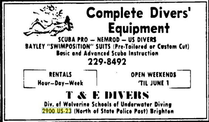Old 23 Shopping Plaza - Dec 1968 Ad For Dive Shop